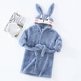thumbnail image 2 of Gibobby Toddler Boys Girls Kids Hooded Bathrobe,Soft Flannel Loungewear Robe with Adjustable Tie,Cartoon Print,for Toddlers to Kids 2-12 Years Toddler Pajamas,Blue,Size 18-24 Months, 2 of 5