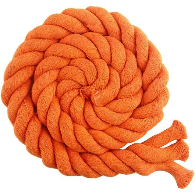 Yazoeia 5.46 Yards Natural Twisted Cotton Rope, Macrame Cord Natural Cotton Rope, 3 Strand Solid Colors Braided Cotton String for Craft Knitting Thread Wall Hanging and DIY Crafts, 20mm