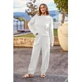 thumbnail image 3 of PRETTYGARDEN Women's Winter 2 Piece Sweater Set Casual Pullover Top High Waisted Sweatpants Tracksuit Lounge Outfits, 3 of 10