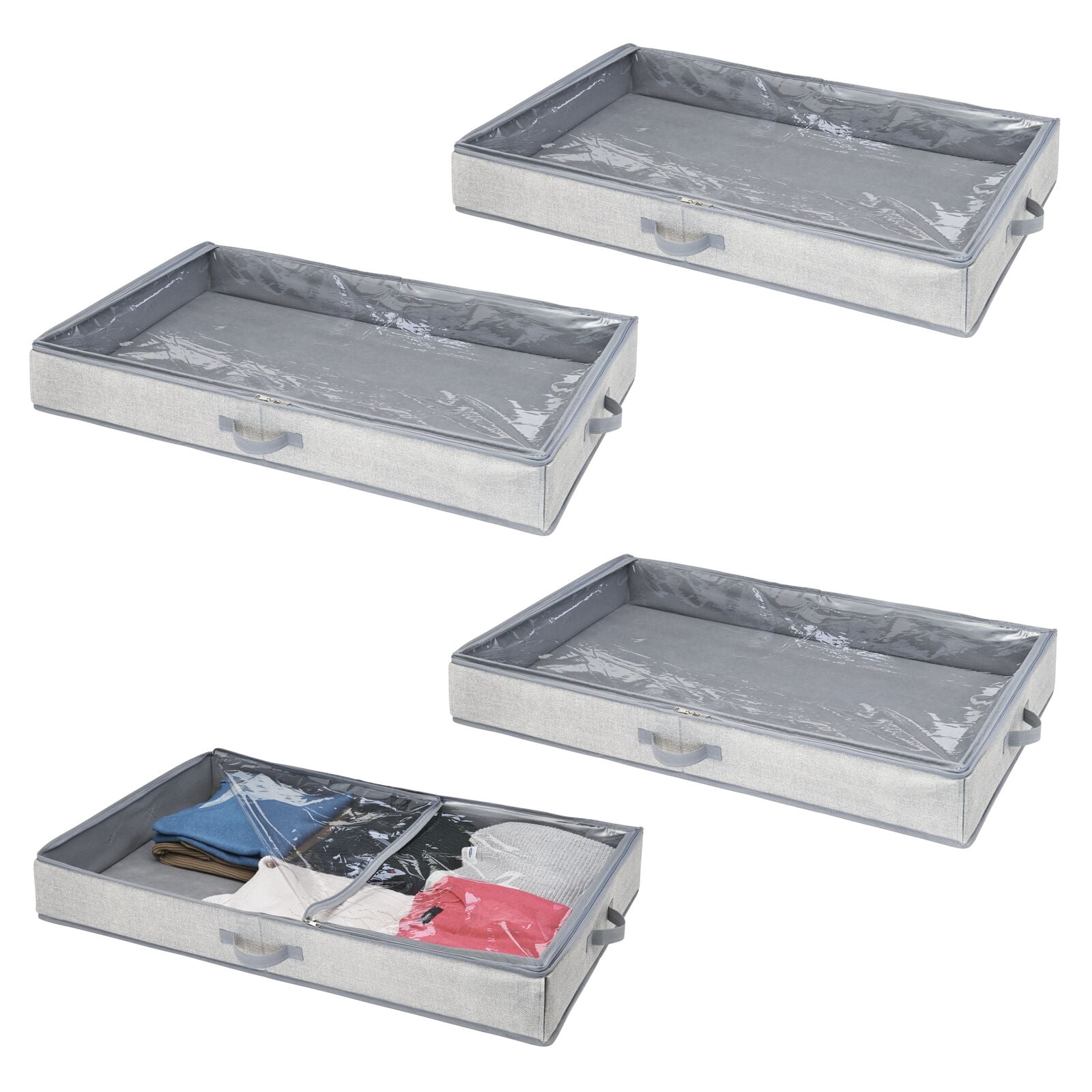 mDesign Soft Fabric Under Bed Storage Organizer Holder Bag for Clothing