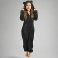 thumbnail image 2 of GZEFJRQM Girls Fleece Jumpsuits Teens Cute Fuzzy Hooded Rompers Kids Zip up Onesie Romper Costume Warm Winter Clothes Solid Color Zipper Warm Jumpsuit, 2 of 6