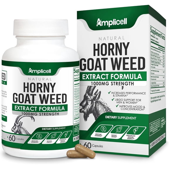 Horny Goat Weed Complex with Maca, Tongkat Ali, L-Arginine & Panax Ginseng – Energy, Stamina, Performance & Libido Support for Men & Women – 60 Capsules