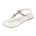 thumbnail image 5 of Rhinestones Sandals for Women Wedding 2025 Summer Beach Flip Flop Thong Flats Dress Sandals, 5 of 8