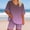 Hot Pink, variant on Caywon Women's V-Neck Short Sleeve T-Shirt and Shorts Two Piece Loungewear Set with Relaxed Oversized Fit for Home and Summer Casual Wear