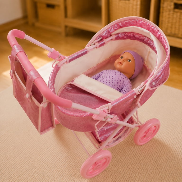 Olivia's Little World Glitter Pink Baby Doll Pram photo 7
