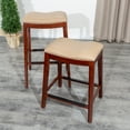 thumbnail image 5 of Cterwk 30" Bar Stool, Cherry Finish, Brown Leather Seat, 5 of 7