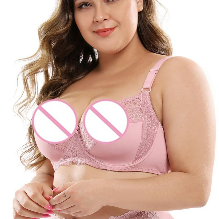 Samickarr Plus Size Bras For Woman Post-Surgery Bra Full Coverage Underwire  Unlined Minimizer Lace Bra Push Up Bra Underwear 