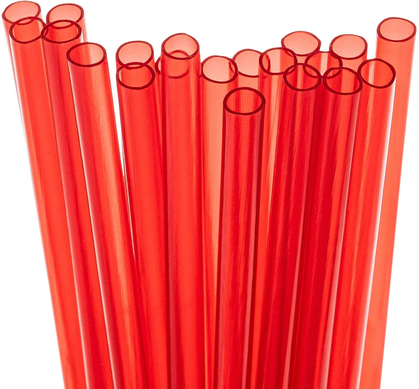 20 Reusable Plastic Long Straws for Tumblers + Cleaning Brush Medium