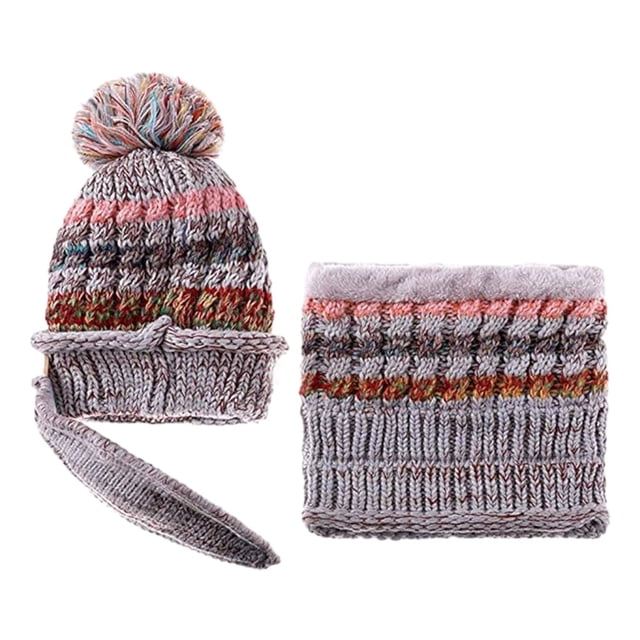 Guardurnaity Gorro de lana resistente al viento, bufanda con mascarilla, cálido y elegante, protección para las orejas, gorro y bufanda resistente Sombreros