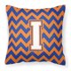 thumbnail image 1 of Almohada decorativa Caroline's Treasures Letra I Chevron azul y naranja 14 H x 14 W, 1 of 1