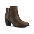 thumbnail image 1 of Unique Bargains Women's Round Toe Stacked Block Heel Zipper Ankle Boots, 1 of 7