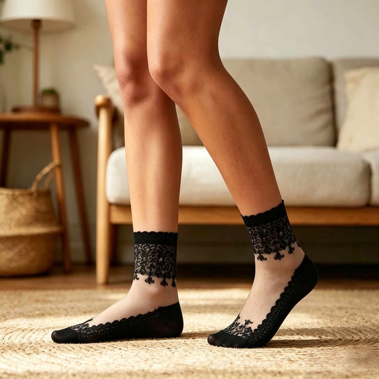 women's sheer dress socks Women's Sheer Quarter Socks