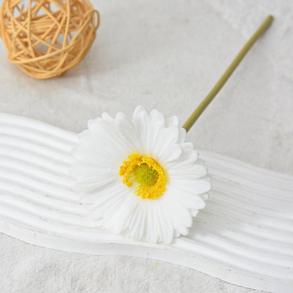 Mdesiwst 1Pc Artificial Gerbera Jamesonii with Stem Fake Silk Flower Table Centerpiece Faux Flower Branch Floral Arrangement Decoration