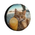thumbnail image 1 of Balery Relaxing Cat With Orange Juice Cubiertas para Neumáticos - Protector Resistente para Neumáticos de Camioneta, SUV, Remolque, Camper y RV-15 inch, 1 of 6
