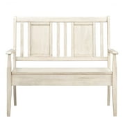 Weston Home Farmhouse Storage Bench with Panel Back