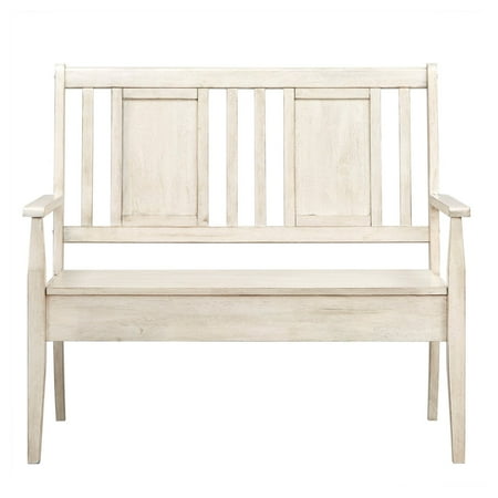 Weston Home Farmhouse Storage Bench with Panel Back