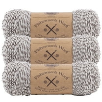 Lion Brand Yarn Fishermen's Wool Oak Tweed Medium Wool Yarn 3 Pack