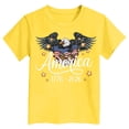 thumbnail image 5 of mgoYE 250th Anniversary USA Clothing Girls 4th of July Shirts for Girls Boys American Flag Patriotic Shirts 250 Anniversary USA Stars and Stripes Independence Day Tee Top(Yellow,2-3 Years), 5 of 5
