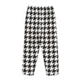 thumbnail image 5 of Kll Womens Houndstooth Black And White Print Pajama Pants Soft Pajama Bottoms For Women Cozy Lounge Pants, 5 of 9