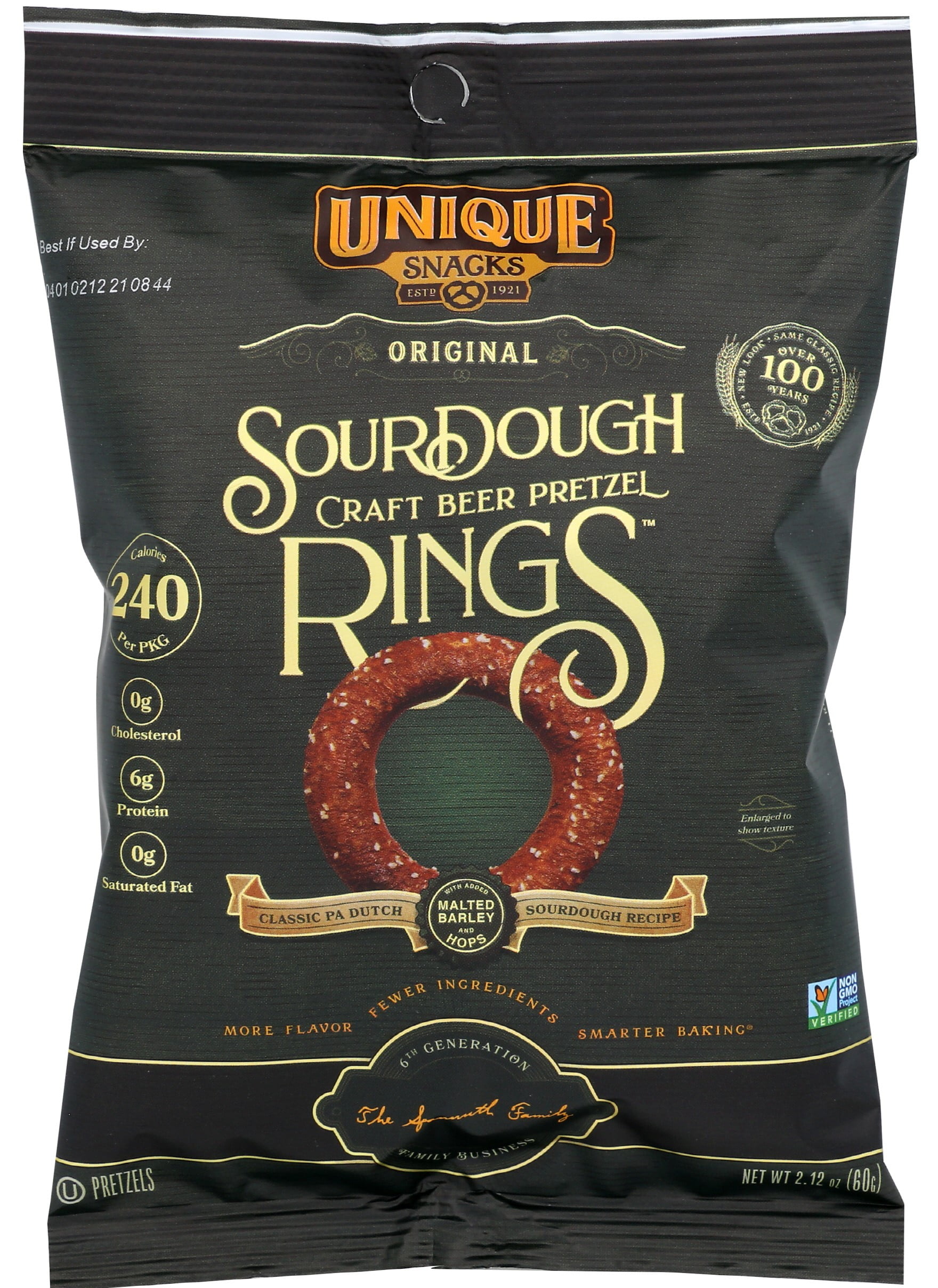 Unique Snacks - Unique Pretzels Sourdough Craft Beer Pretzel Rings, 2.12 Ounce Bags, 50.88 Ounce Total (Pack of 24)