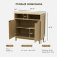 thumbnail image 2 of Fluted Sideboard Cabinet with Wavy Door Panel, Solid Wood Leg & Adjustable Shelf, Quality MDF Storage Cabinet for Entryway, Living Room, Dining Room, 15.7" D x 31.5" W x 32.3" H, 2 of 9