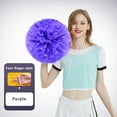 thumbnail image 2 of 2 Pack (1 Pair) Cheerleading Pom Poms with Baton Handle for Team Spirit Sports Dance Cheering Kids Adults, 2 of 8