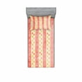 thumbnail image 2 of Abstract Bedding Set with Sheet & Covers, Retro Stripes and Dots in Watercolor Featured Effects Nostalgic Pattern, Printed Bedroom Decor 2 Shams, 4 Sizes, Pale Yellow Coral, by Ambesonne, 2 of 3