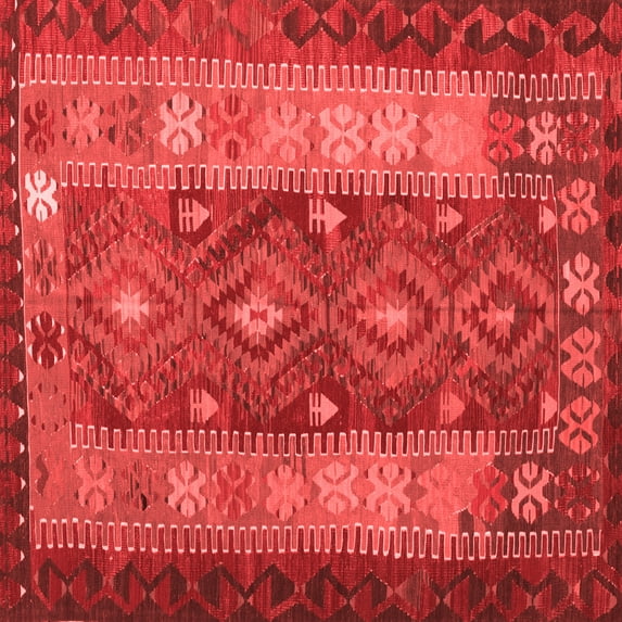 Ahgly Company Indoor Square Southwestern Red Country Area Rugs, 8' Square