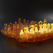 KIZIMA Handmade Baltic Amber Chess Set, Konigsberg Imperial Edition, Luxury Gift USA