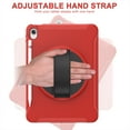 thumbnail image 3 of ELEHOLD for iPad 10th Gen 10.9" 2022 Rugged Case Three-Layer Protection with 360° Rotating Kickstand Adjustable Handstrap Pencil Holder Shockproof Case For iPad 10.9" 2022,Red, 3 of 8
