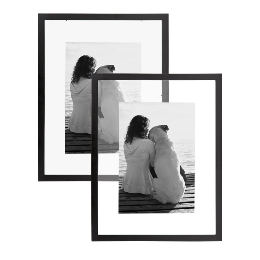 DesignOvation Modern Gallery Floating Wood Picture Frame, Set of 2, 14 DesignOvation Modern Gallery Floating Wood Picture Frame, Set of 2, 14