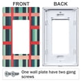 thumbnail image 3 of Yayeee Rocker Switch Wall Plate 2-Gang 4.7"x4.6" Home Decorative Outlet Cover, Green Plaid, 3 of 6