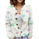 thumbnail image 1 of Jersey tipo cárdigan Akivide de punto con estampado floral de otoño para mujer, 1 of 2