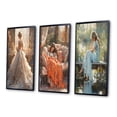 thumbnail image 3 of Designart "Dreamy and Elegant Impressionistic Portrait of a Woman III" Fashion Woman Framed Wall Art Set Of 3 - White Glam Frame Gallery Set For Office Decor, 3 of 6