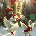 thumbnail image 5 of BNNG Christmas Duck Goose Yard Signs with Stakes Decorations Xmas Outdoor Yard Chicken Signs Lawn Decor Waterproof Christmas Patio Signs Ornaments for Lawn Garden Patio Home Backyard Decor, 5 of 6