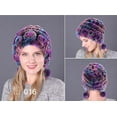 thumbnail image 2 of Mefallenssiah Winter Women'S Colorful Warm Caps Warm Flowers Striped Real Rabbit Velvet Hats Fashion Hat, 2 of 2