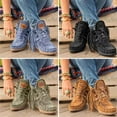 thumbnail image 3 of CAROOTU Nouvelles Bottines Rétro en Daim pour Femmes Chaussures de Luxe Mates avec Frange, 3 of 6