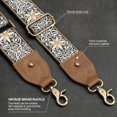 thumbnail image 3 of Purse Strap-2" Crazy Horse Leather Wide Shoulder Strap Adjustable Replacement,Jacquard Embroidery Crossbody Bag Straps, 3 of 7