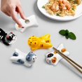 thumbnail image 2 of 5 Pack Cat Chopsticks Holder Set Cute Chopsticks Rest Japanese Style Porcelain Lucky Cat Spoon Rest ceramic chopsticks for Dinner Fork Knife Tableware, Decoration Home Kitchen Gift, 2 of 6