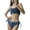 Blue-L, variant on Women Two Pieces Split Swimwear Denims Halters Swimsuits Backless Bathing Suit Hot Girl Swimsuit for