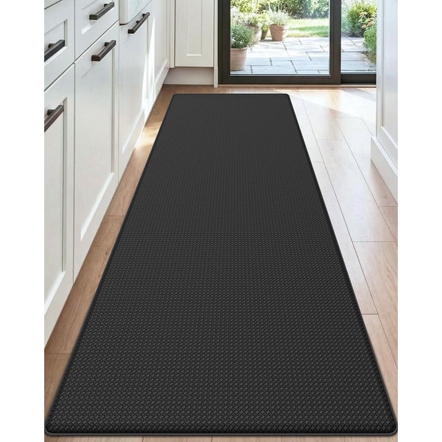 Kitchen Rug Anti Fatigue Mats for Floor, 24x59 Non Skid Cushioned Comfort Standing Desk Waterproof Runner, Black