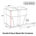 thumbnail image 4 of HomGarden Dual 35Qt Pullout Trash Garbage Can, 8.7Gal Capacity Under Kitchen Cabinet, 4 of 11