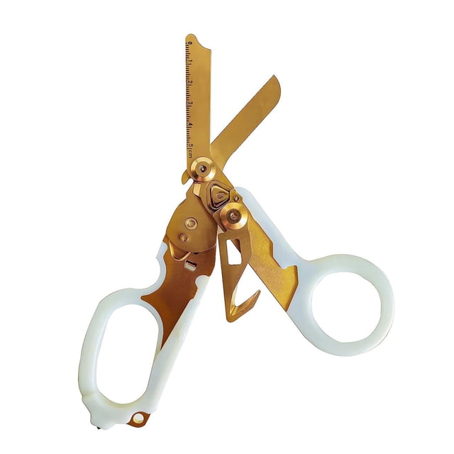Trauma Shears 6 in 1 Multifunctional Foldable Emergency Response Shears with Protective Scissors Trauma Scissors for Outdoor Camping