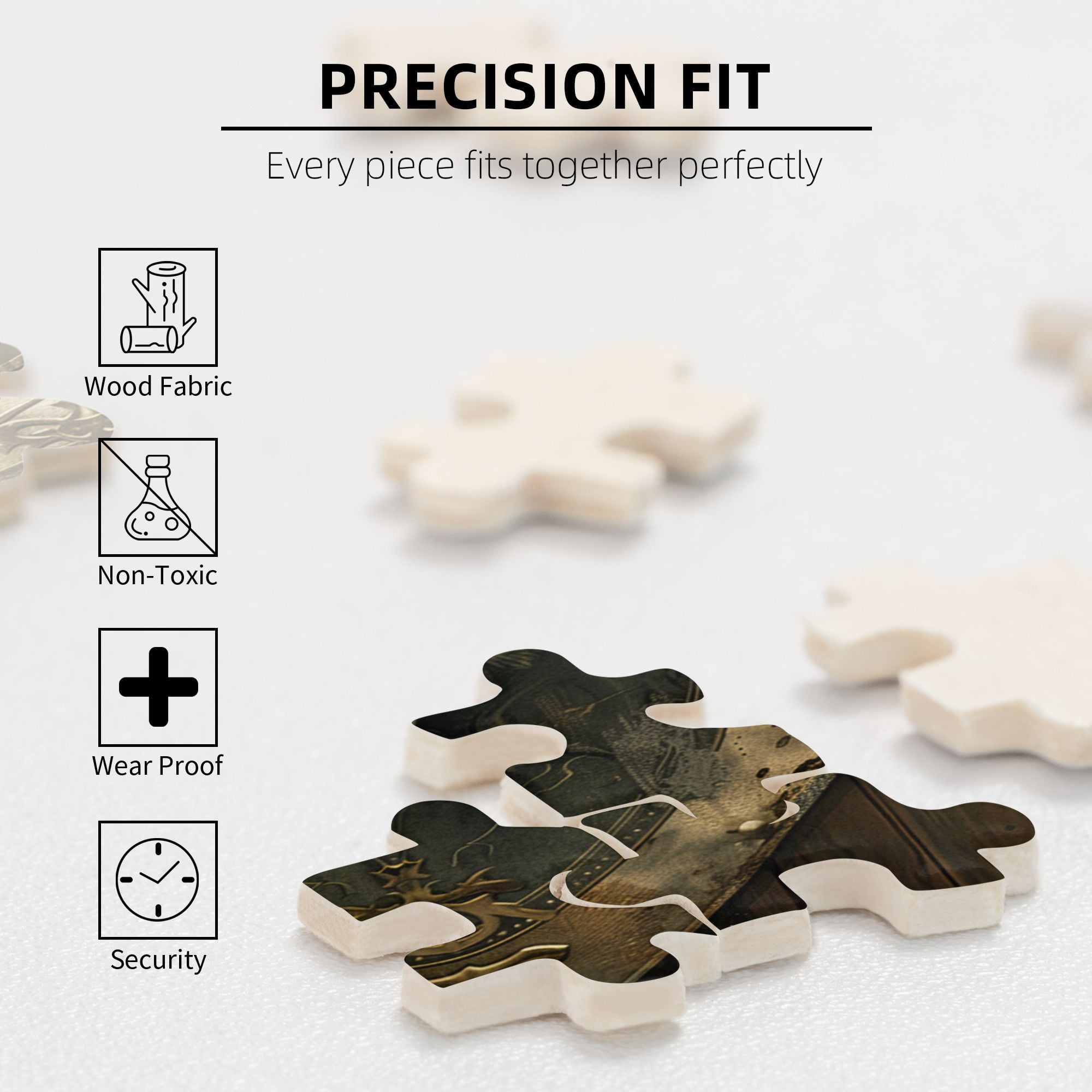 1000 pcs 1000 Piece Wooden Puzzles Wolf Head Badge,Unique Artwork for Animal,Funny Animal Art Stress relieving puzzle,for Animal Lovers Gifts,Impossible Hard Difficult Challenging Puzzles for Adults