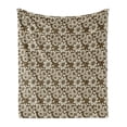 thumbnail image 1 of Brown and Cream Soft Flannel Fleece Throw Blanket, Cosmos Flower Bouquet on Earthy Toned Background Feminine Pattern, Cozy Plush for Indoor and Outdoor Use, 70" x 90", Brown and Cream, by Ambesonne, 1 of 6