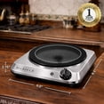 thumbnail image 6 of OVENTE Countertop Infrared Single Burner, 1000W Electric Hot Plate with 7” Ceramic Glass Cooktop, 5 Level Temperature Setting & Easy to Clean Base, Compact Stove for Home Dorm Office, Silver BGI101S, 6 of 7
