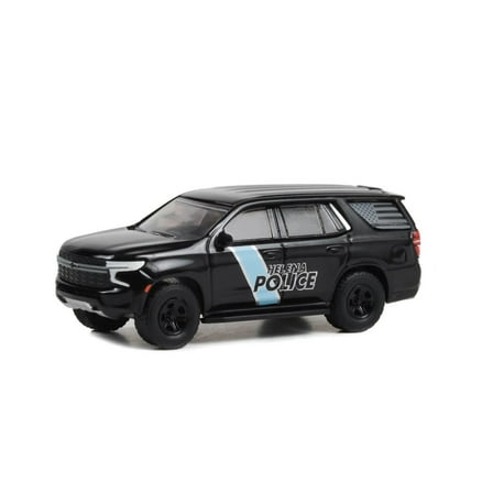 2022 Chevy Tahoe Police Pursuit Vehicle, Black - Greenlight 30416/48 - 1/64 Scale Diecast Car