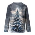 thumbnail image 5 of Tops for Women Plus Size Christmas Printed Round Neck Long Sleeve Capless Casual Loose Sweatshirt *Light Blue XL, 5 of 5