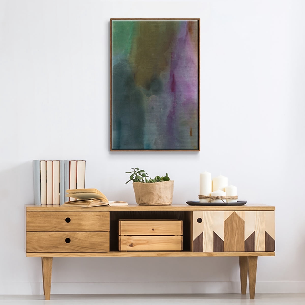 Simple Yet Affecting Framed Premium Gallery Wrapped Canvas - Ready to Hang - 17 x 25 - Walnut Floating Frame