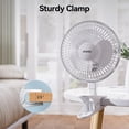 thumbnail image 5 of Shinic 2 Pack 6'' Clip on Desk Fan with Clamp, Adjustable Tilt, Quiet Portable Clip Fan for Home Office Car Stroller Workshops, White, 5 of 9